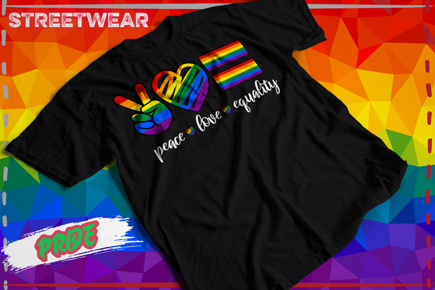🧡💛💚💙💜 Camiseta “Peace, Love & Equality” – Edición Orgullo