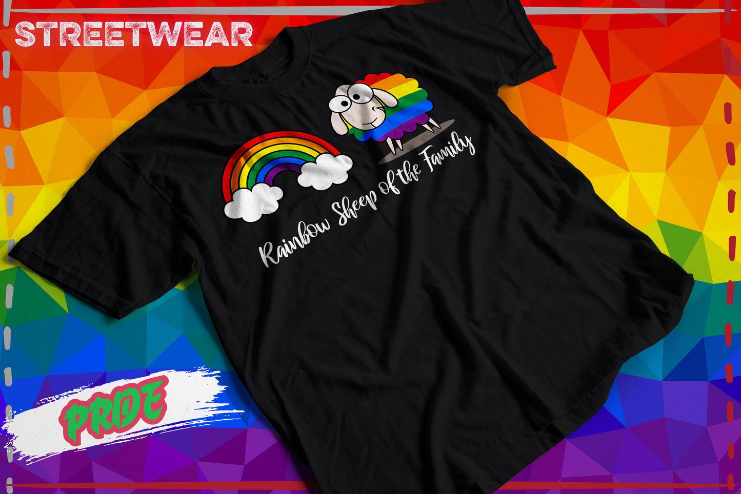 🌈🐑 Camiseta “Rainbow Sheep of the Family” – Edición Nube